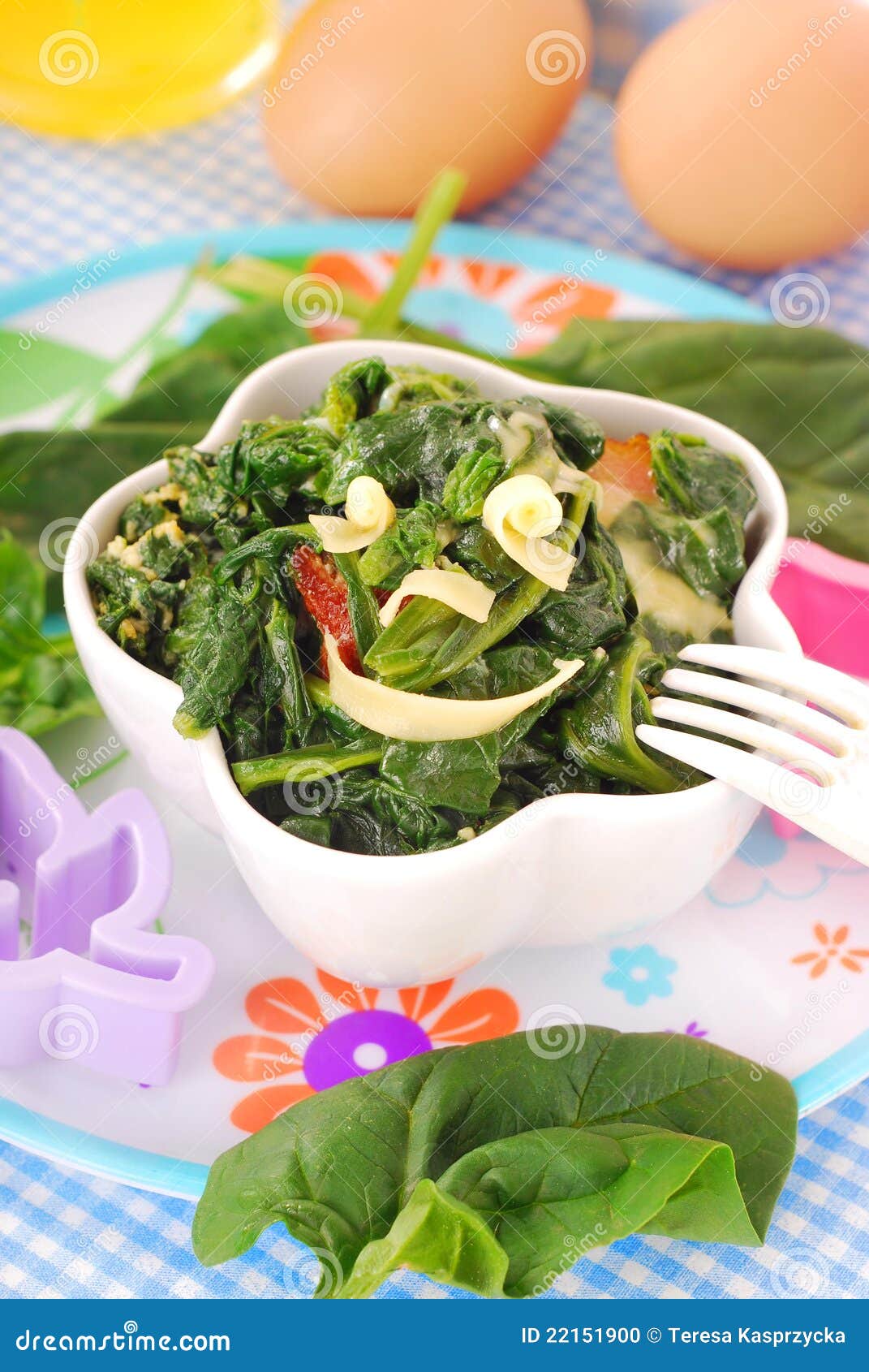 Boiled Spinach with Egg for Baby Stock Photo Image of leaves, diet