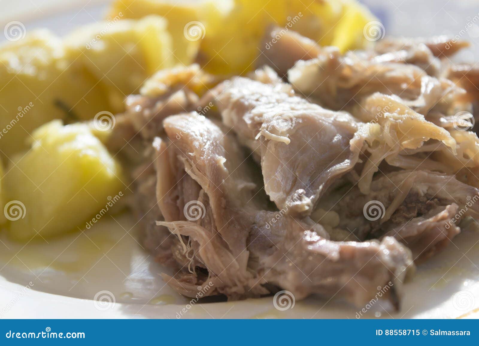 Boiled Turkey Meat with Potatoes Stock Image Image of white, food
