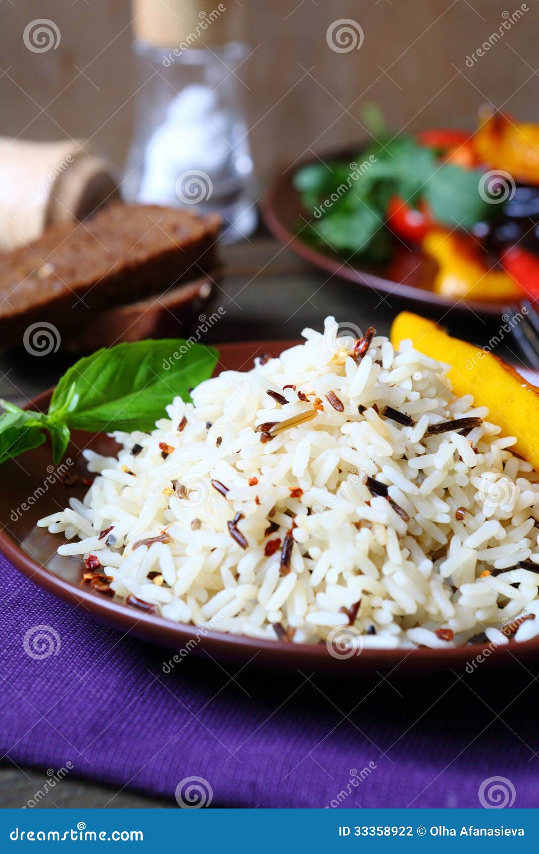 Boiled White and Wild Rice on a Plate Stock Photo Image of healthy