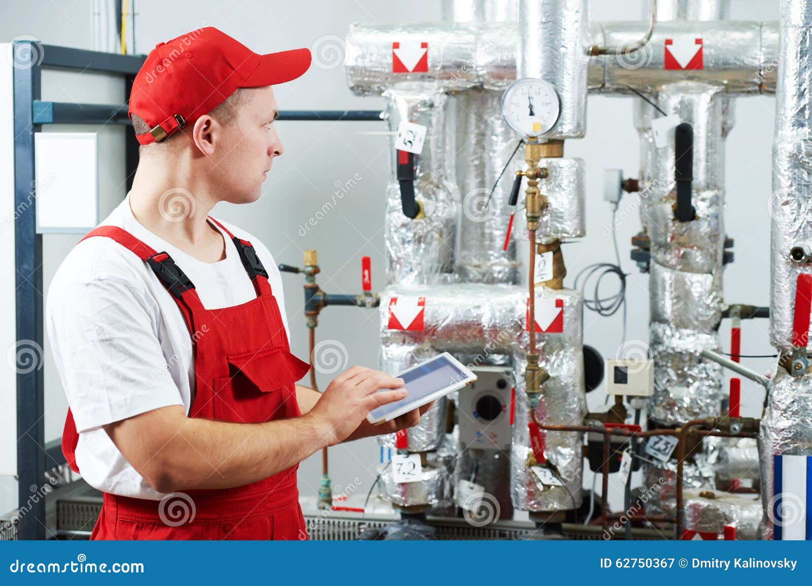 Boiler Heating System Inspection Stock Image Image of operating