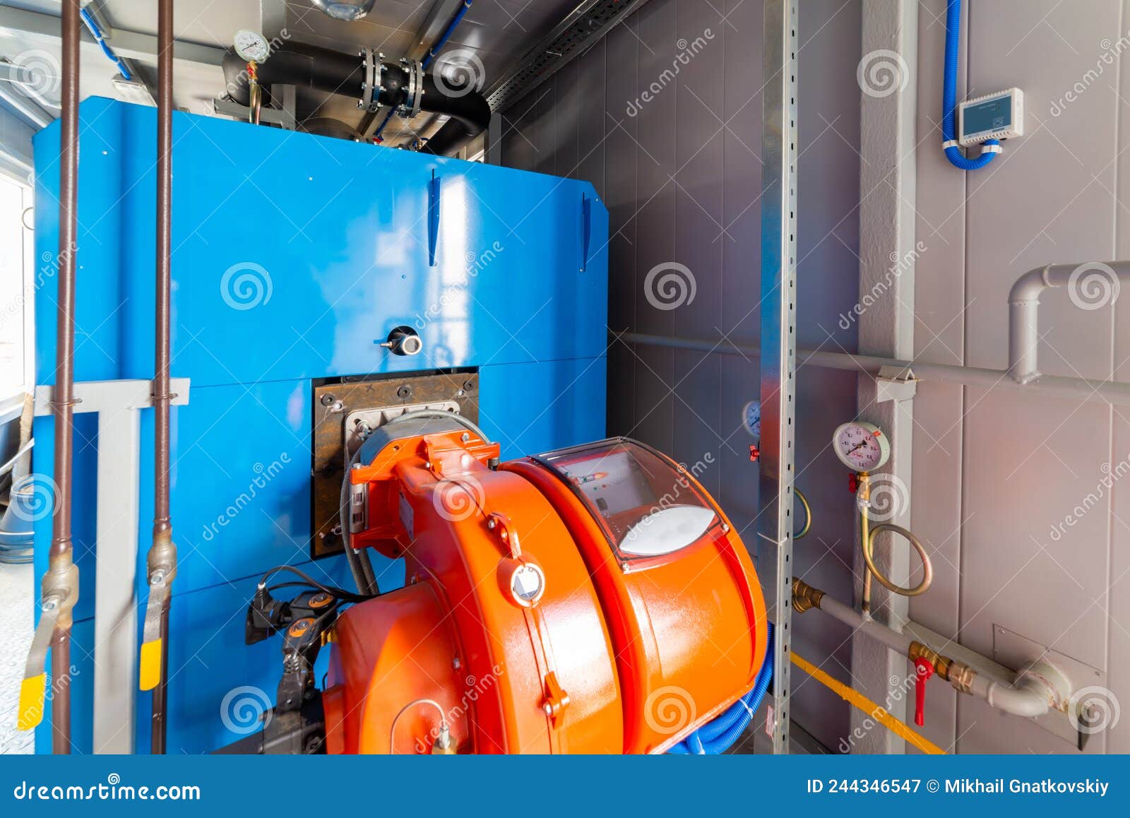 Boiler Room Equipment High Power Boiler Burner Stock Image Image of