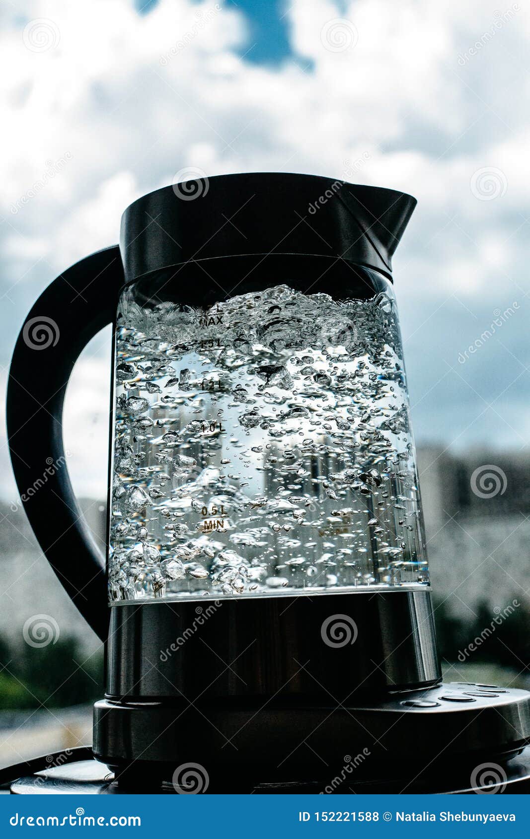 Boiling Clear Water in Kettle Stock Photo Image of teakettle, kettle
