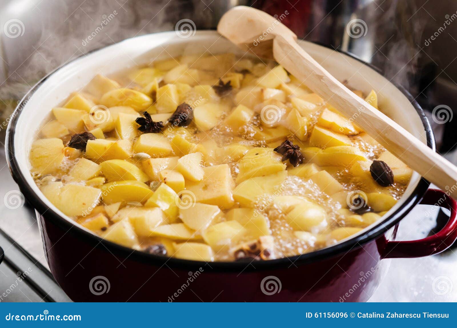 Boiling quince jelly stock photo. Image of translucent 61156096