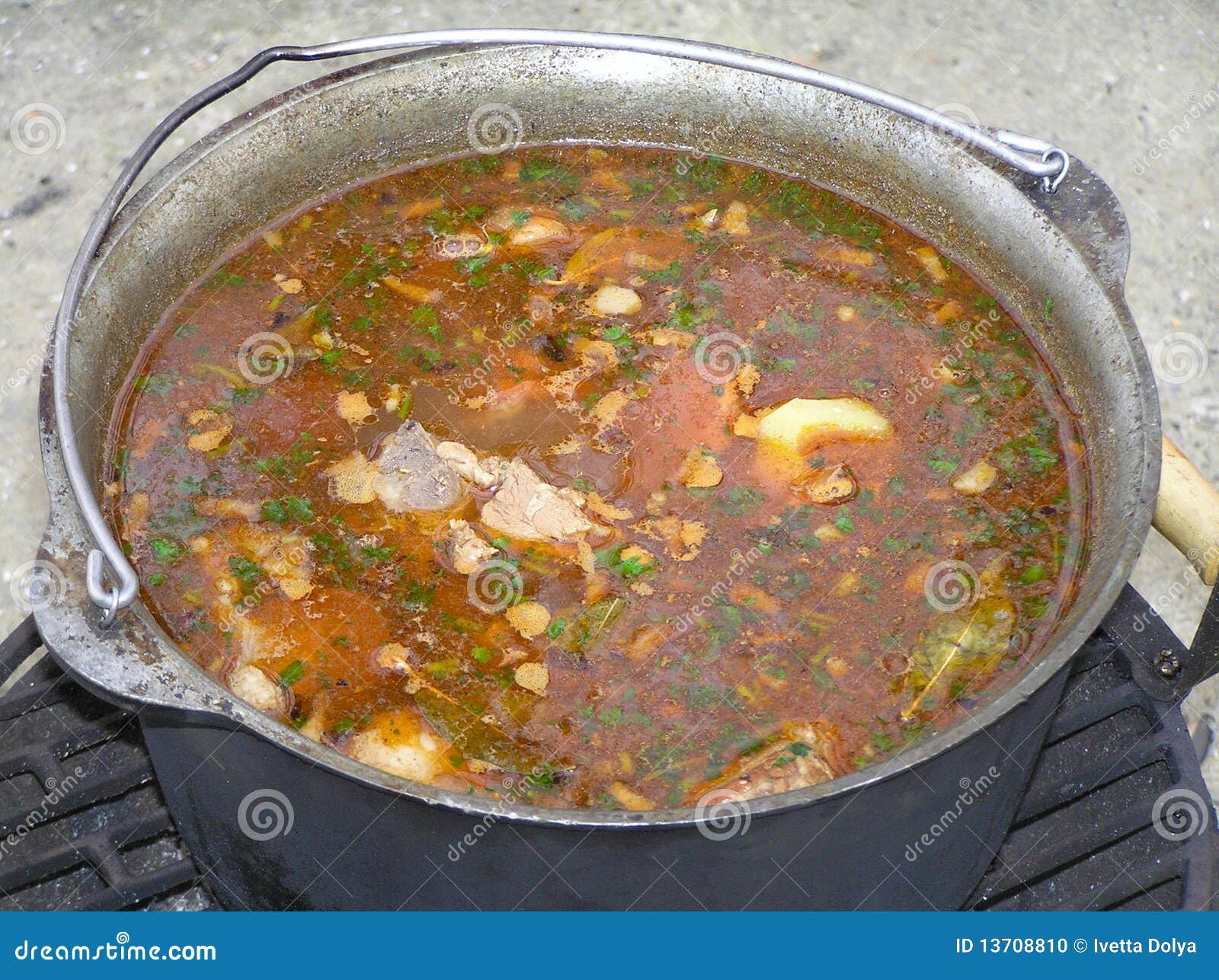 Boiling Soup in the Cauldron Stock Photo Image of cooked, deserts 13708810