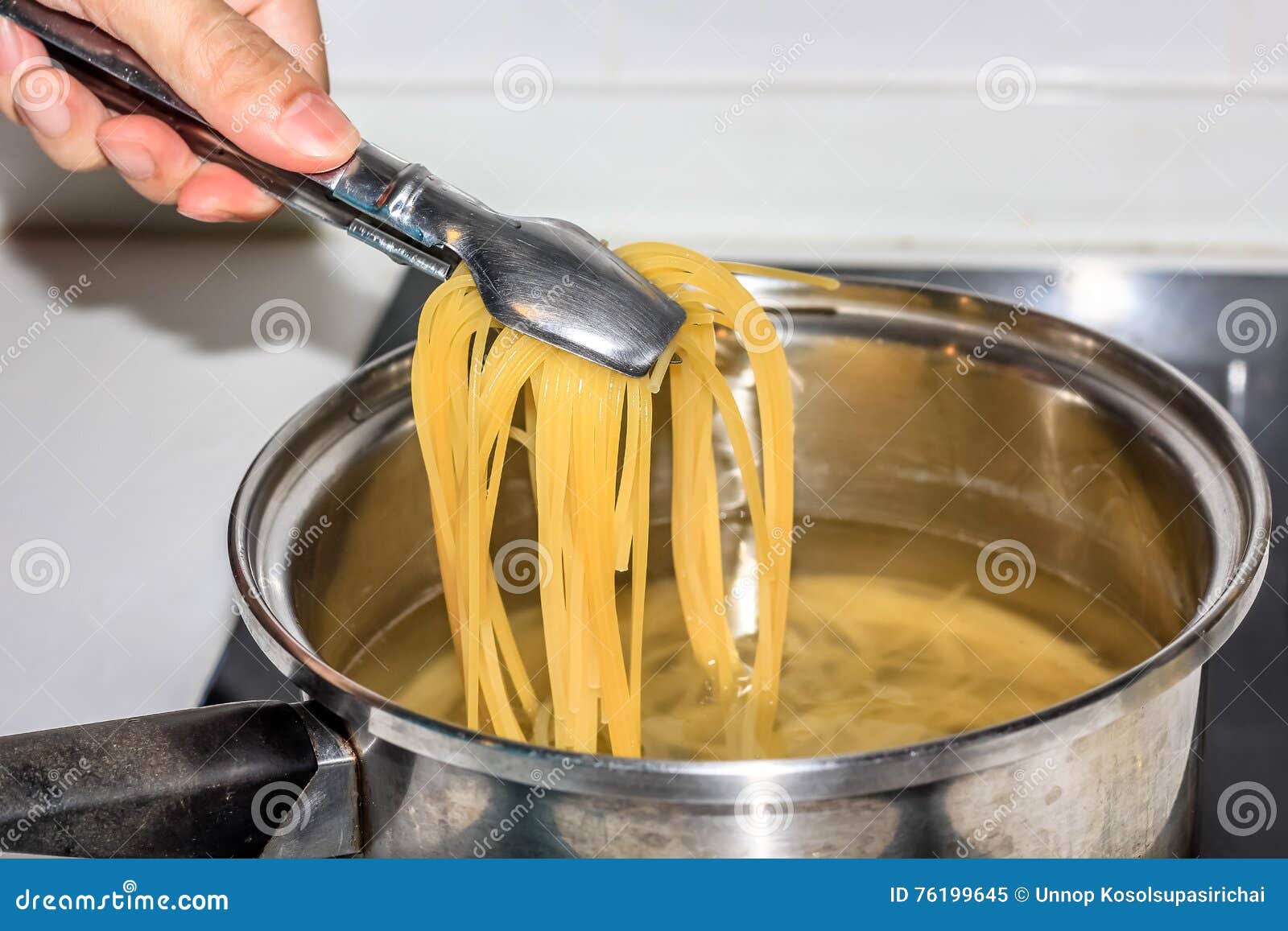 Boiling Spaghetti Noodles in the Pot Stock Image Image of nutrition
