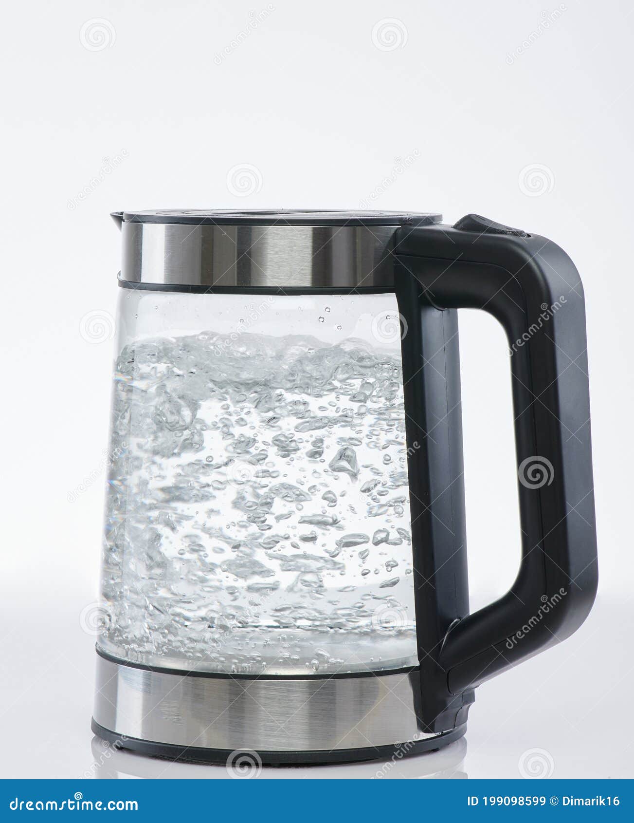Boiling water in kettle stock image. Image of stainless 199098599