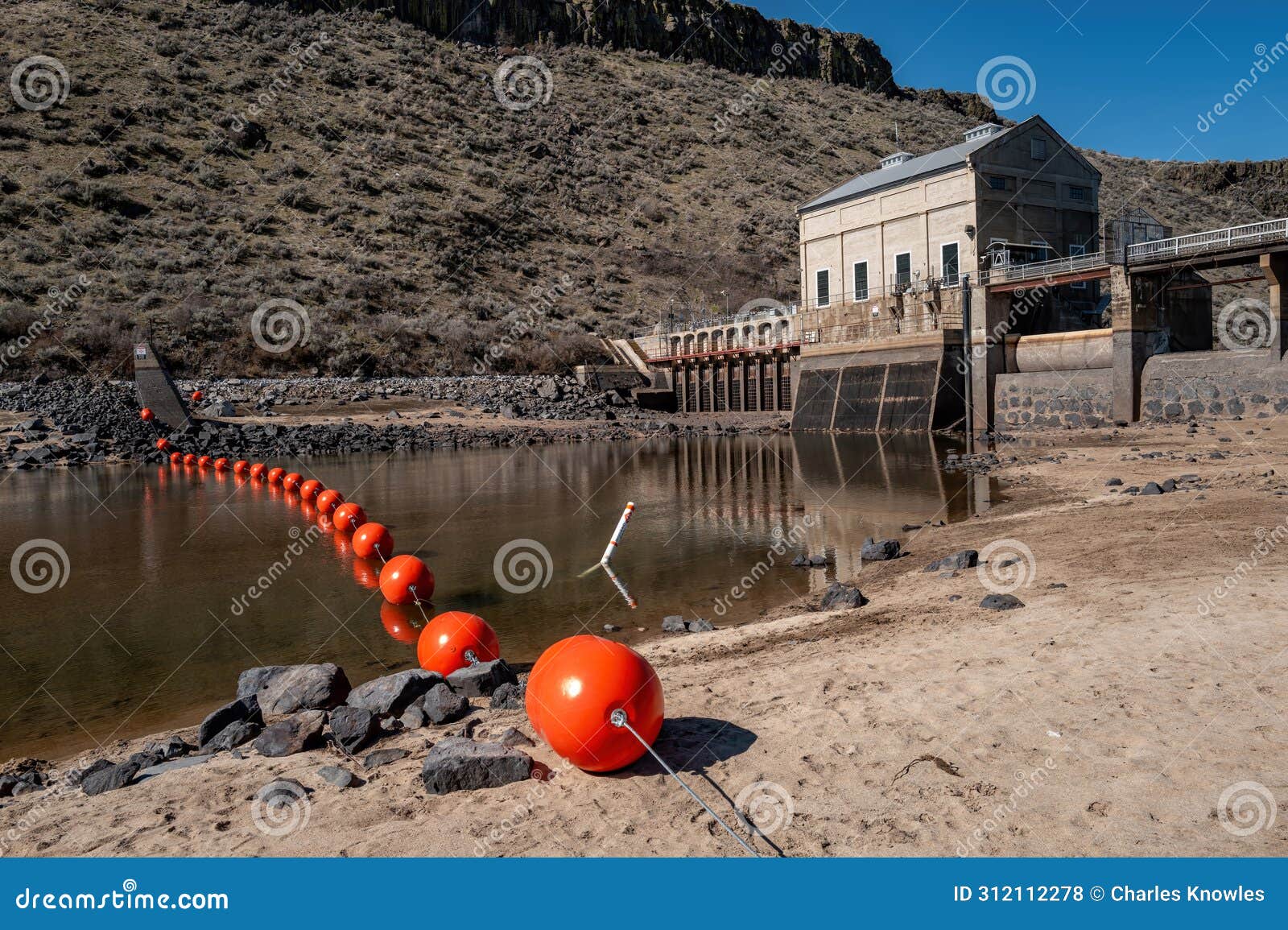 boise river diversion dam at low water