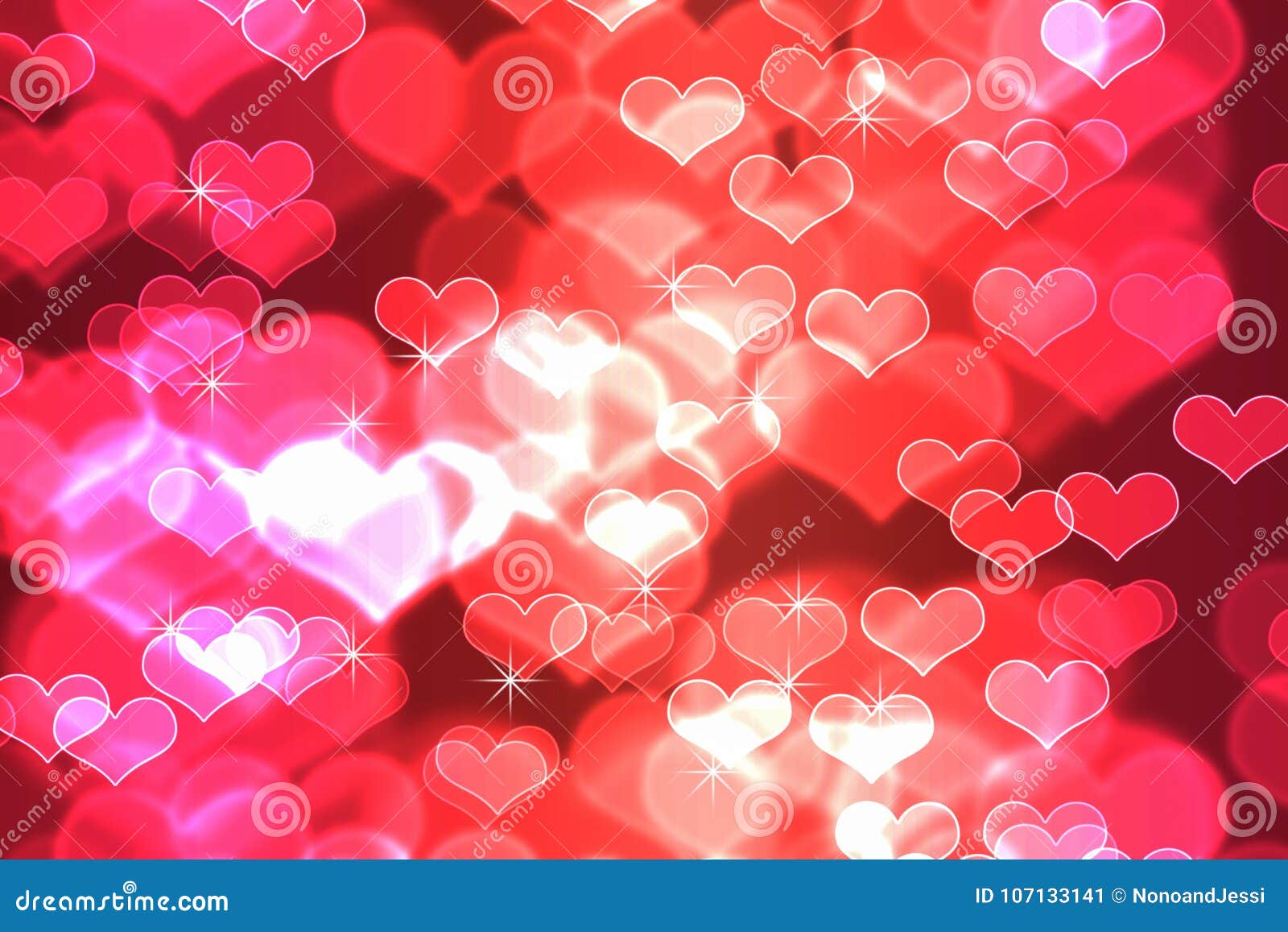 bokeh in abstract red gradient background of valentine`s