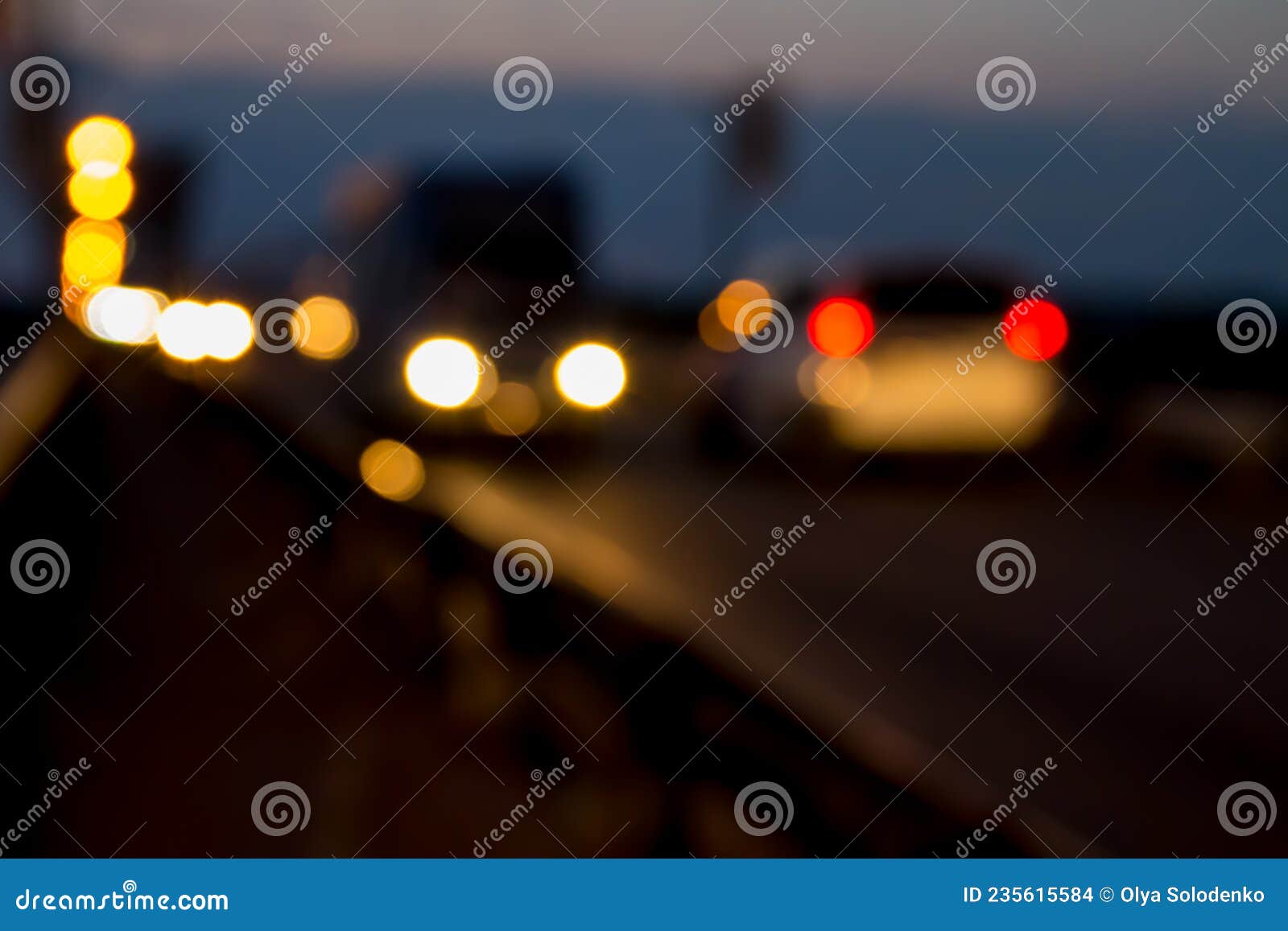 Bokeh Blurred Car Lights at Night Stock Photo Image of bokeh, blurry 235615584