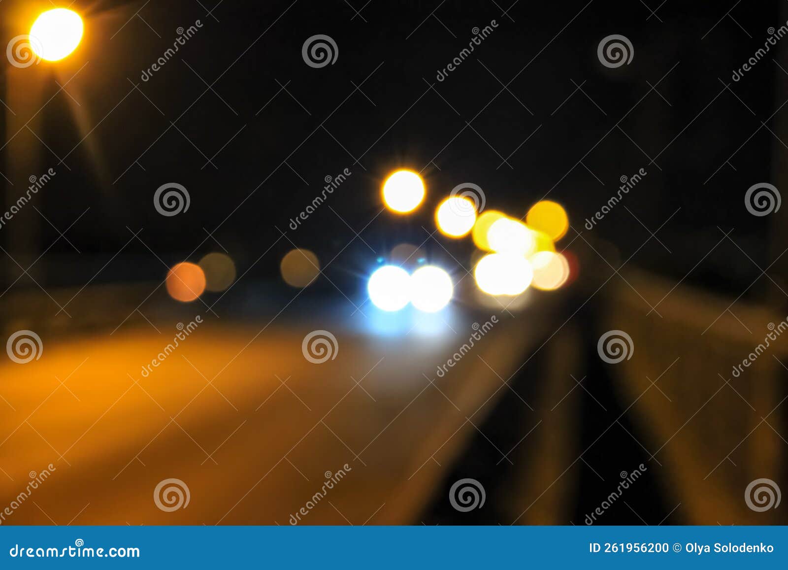 Bokeh Blurred Car Lights at Night Stock Photo Image of motion, city 261956200