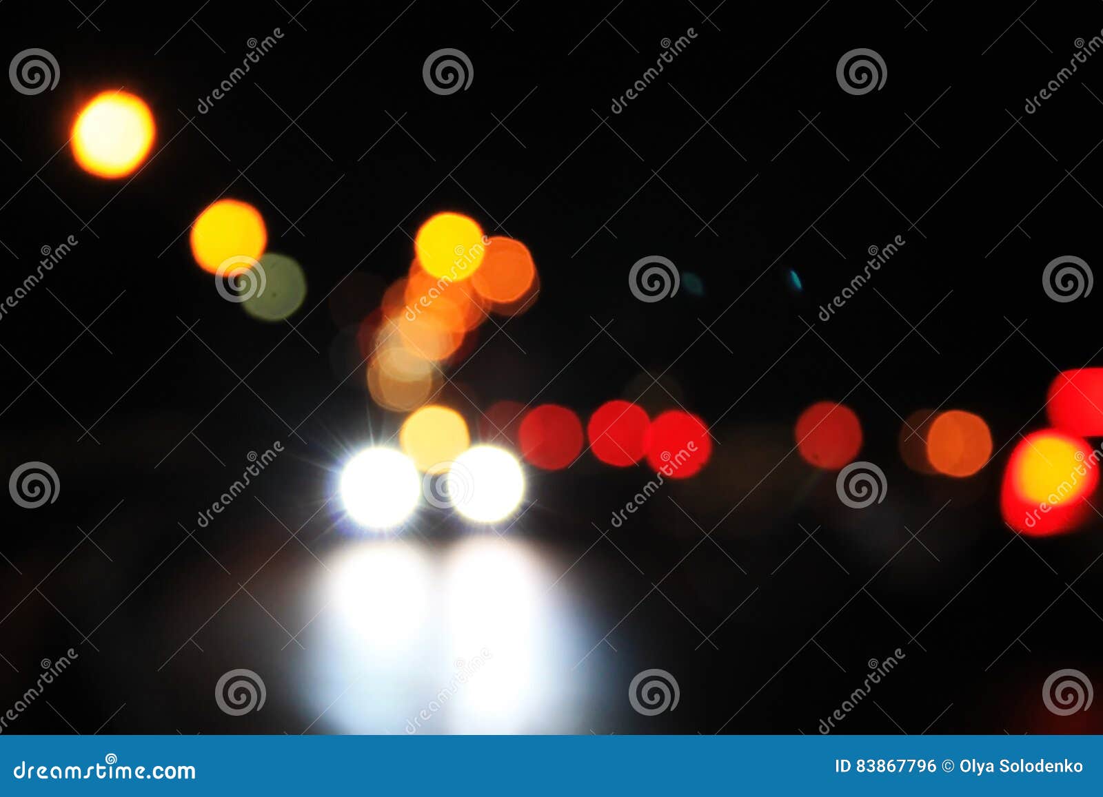 Bokeh Blurred Car Lights at Night Stock Photo Image of glow, automobile 83867796