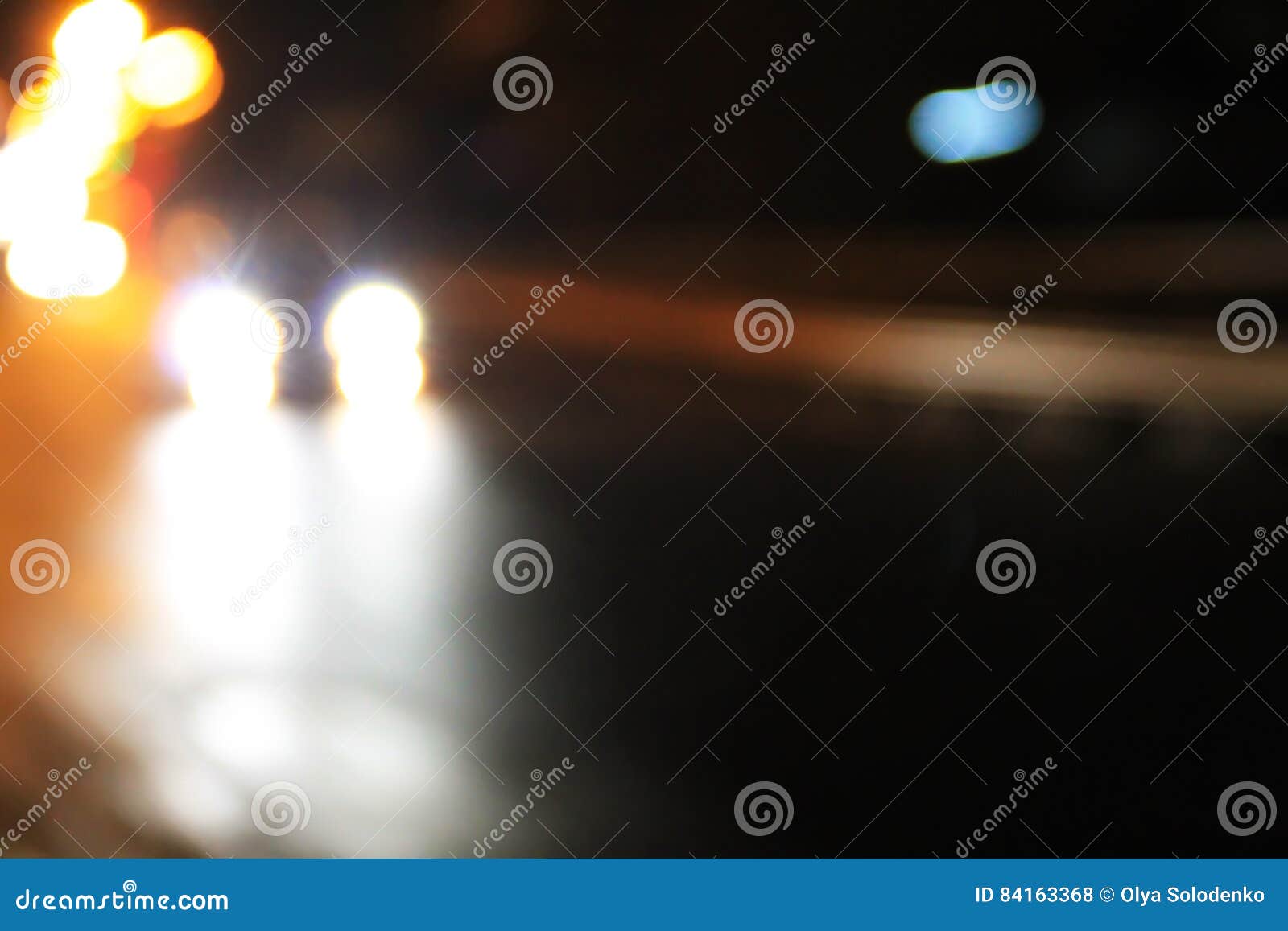 Bokeh Blurred Car Lights at Night Stock Photo Image of effect, background 84163368