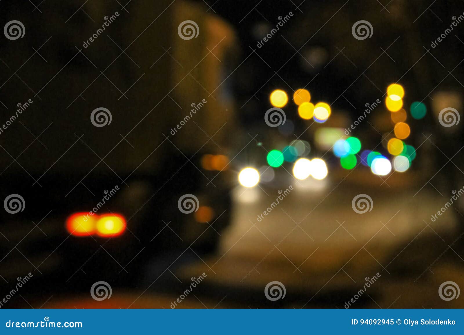Bokeh Blurred Car Lights at Night Stock Image Image of motion, dark 94092945
