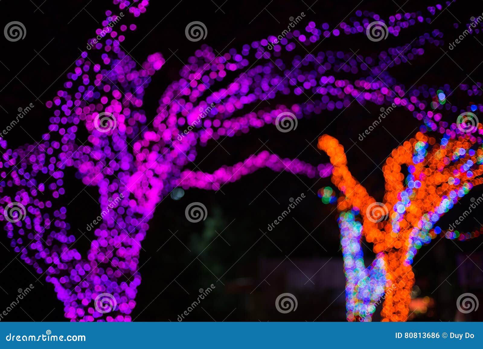 Bokeh or Defocused Christmas Lights in Tree Shape Stock Photo Image of glowing, design 80813686