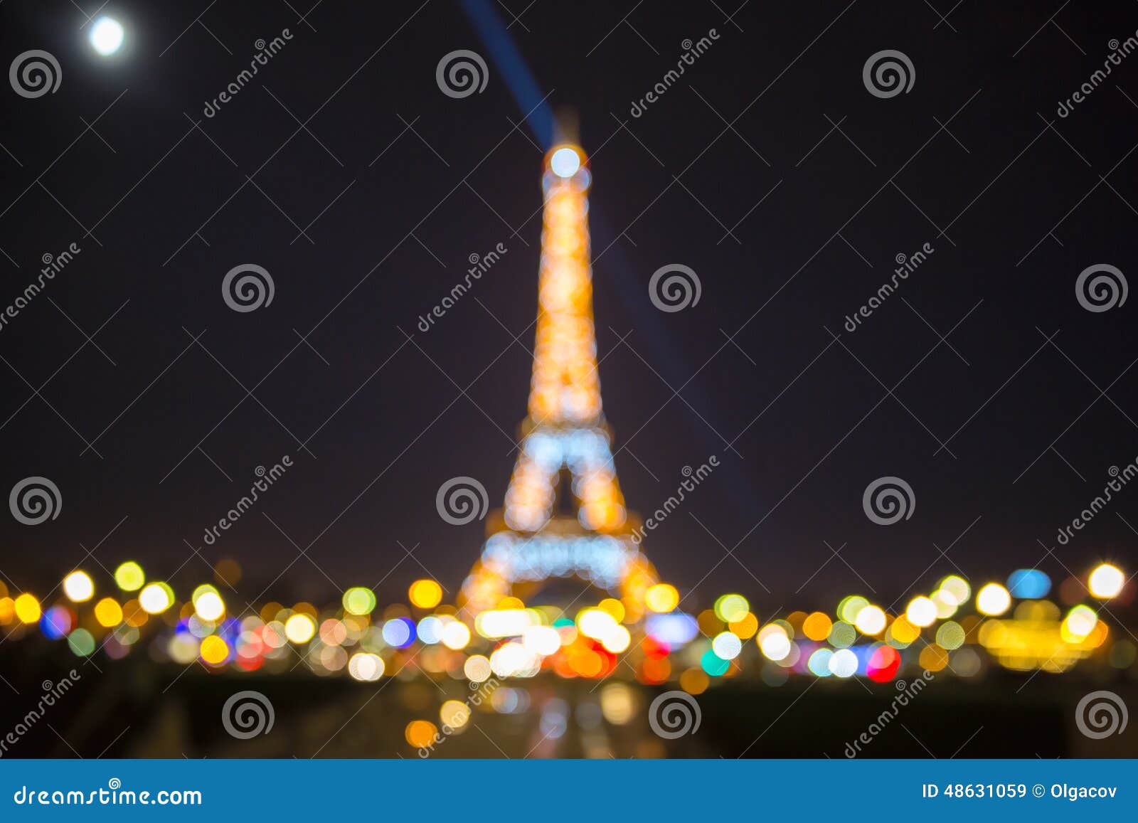 Bokeh Photo Of Eiffel Tower At Night In Paris Editorial Stock Image