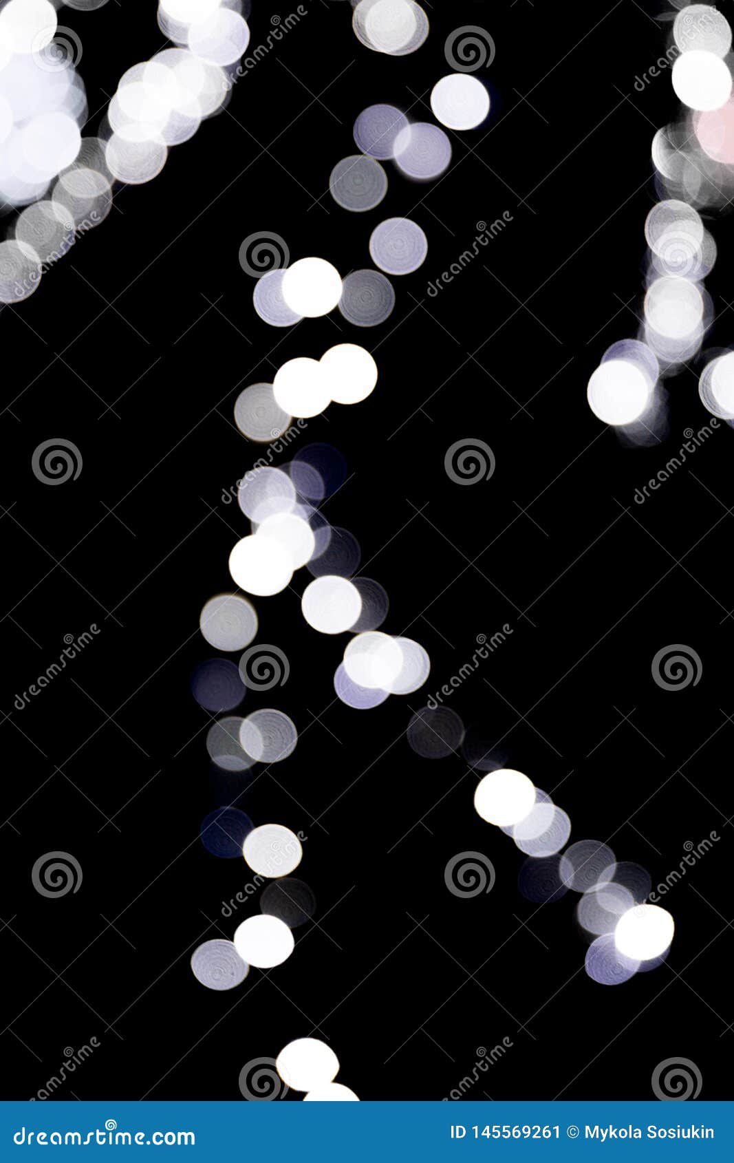 Bokeh White Lights on Black Background. Abstract Defocused Many Round Light Stock Image Image