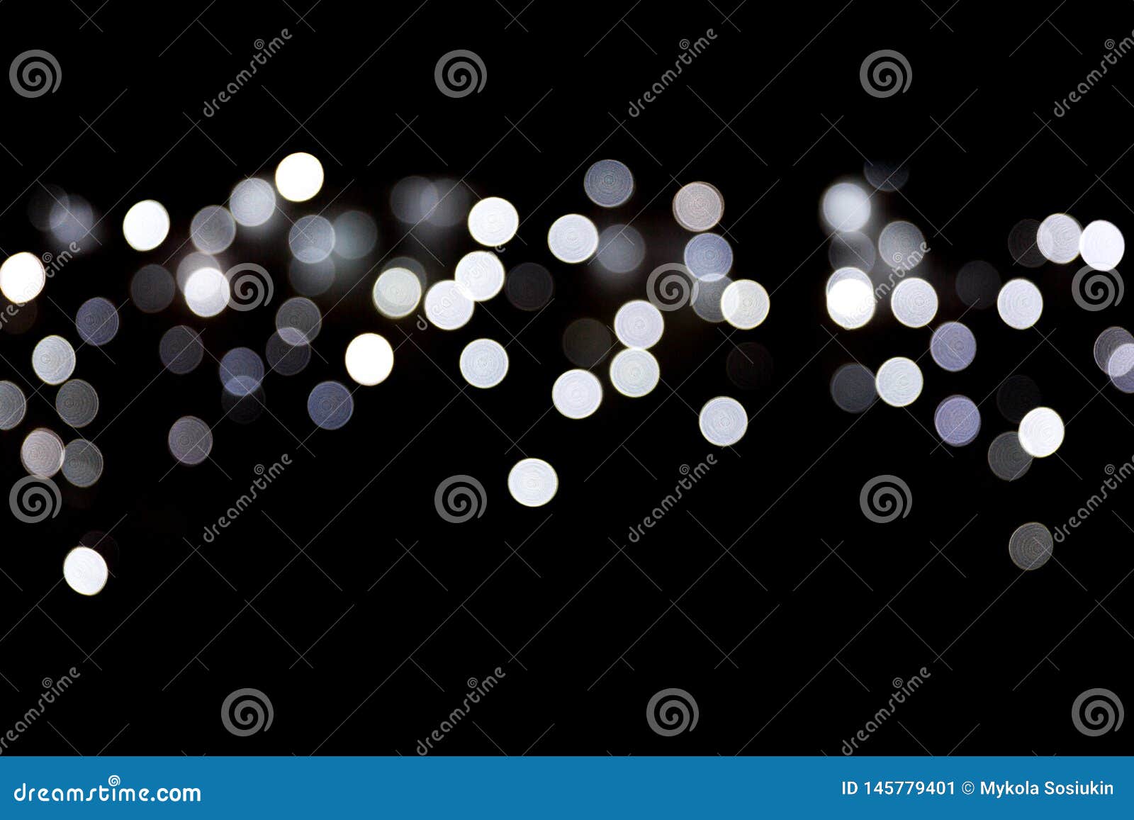 Bokeh White Lights on Black Background, Defocused and Blurred Many ...