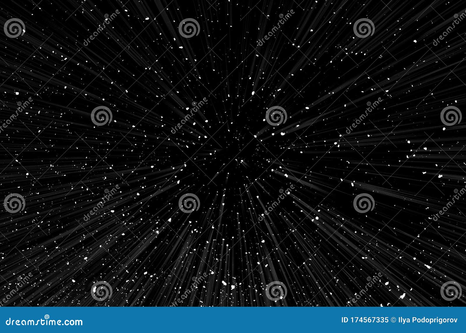 bokeh white lines on black background, abstraction, abstract speed light motion blur texture, particle or space traveling, black