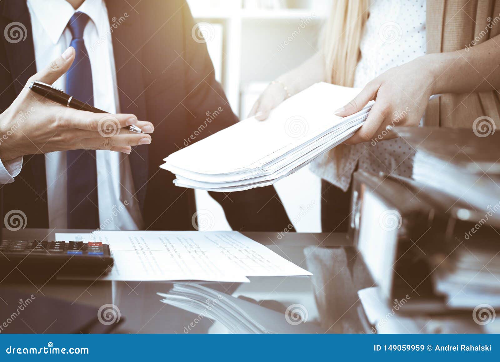 Bookkeeper Or Financial Inspector Hands Making Report Calculating Or Checking Balance Internal Revenue Service Fotografering For Bildbyraer Bild Av