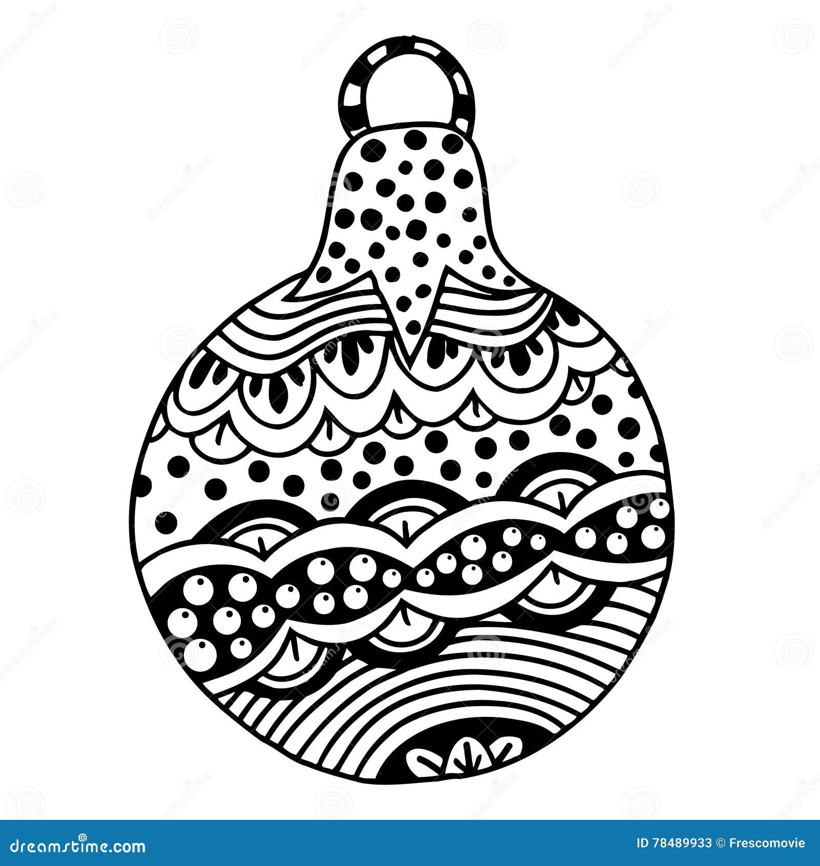 Bola Blanco Y Negro De La Navidad Ilustración del Vector Ilustración