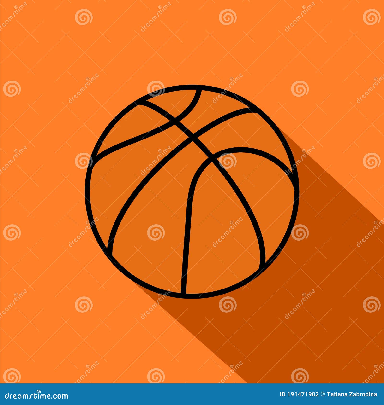 sem costura padrão de bola de basquete de contorno laranja em