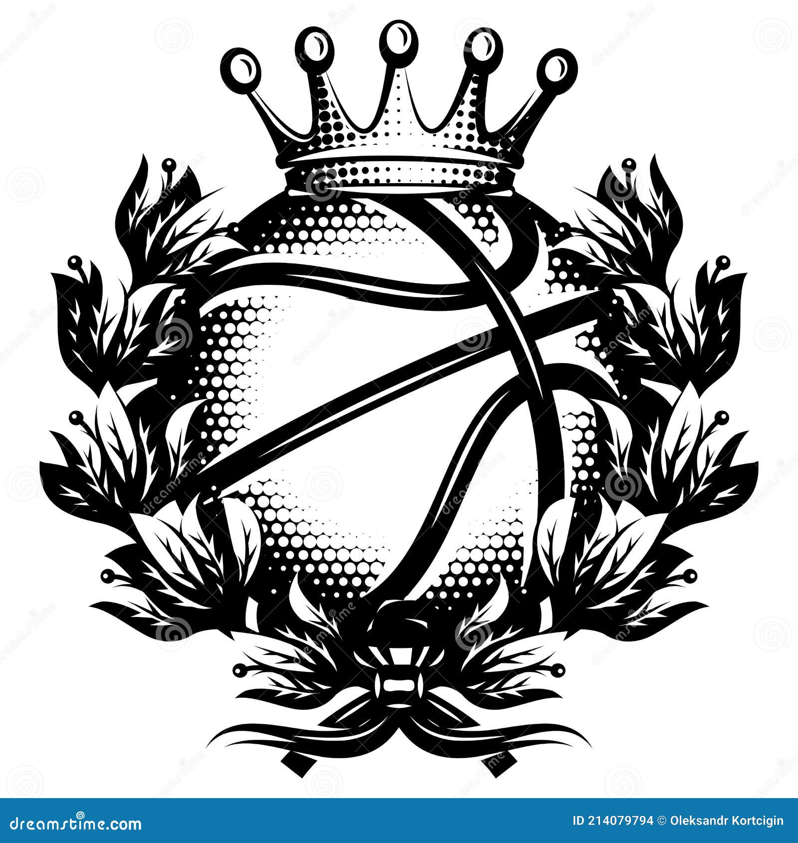 Bola De Basquete Dentro De Uma Coroa De Louros Prateada PNG , Bola