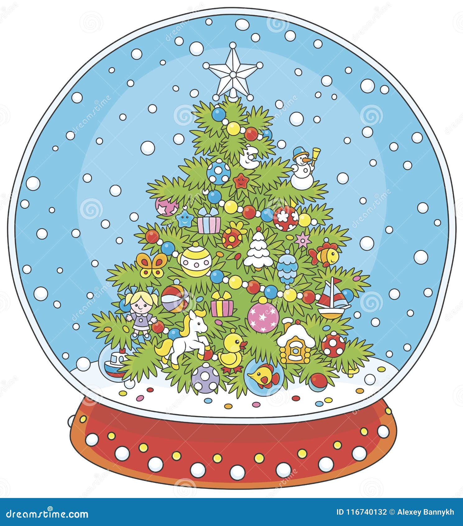 Bola De Cristal Com Uma árvore De Natal Ilustração do Vetor - Ilustração de  feriado, esfera: 116740132