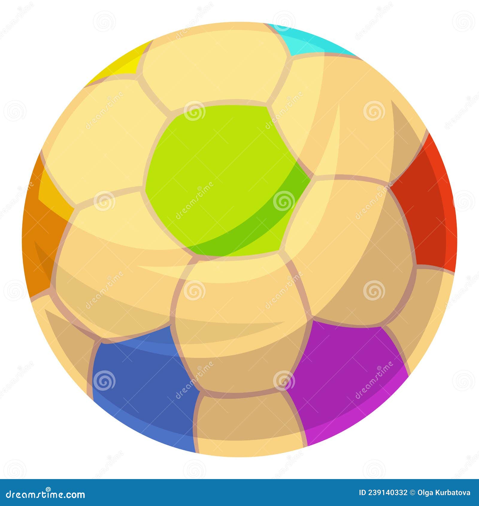 Bola De Desenho Animado. Símbolo Colorido Do Jogo De Futebol Infantil  Ilustração do Vetor - Ilustração de equipe, futebol: 239140332