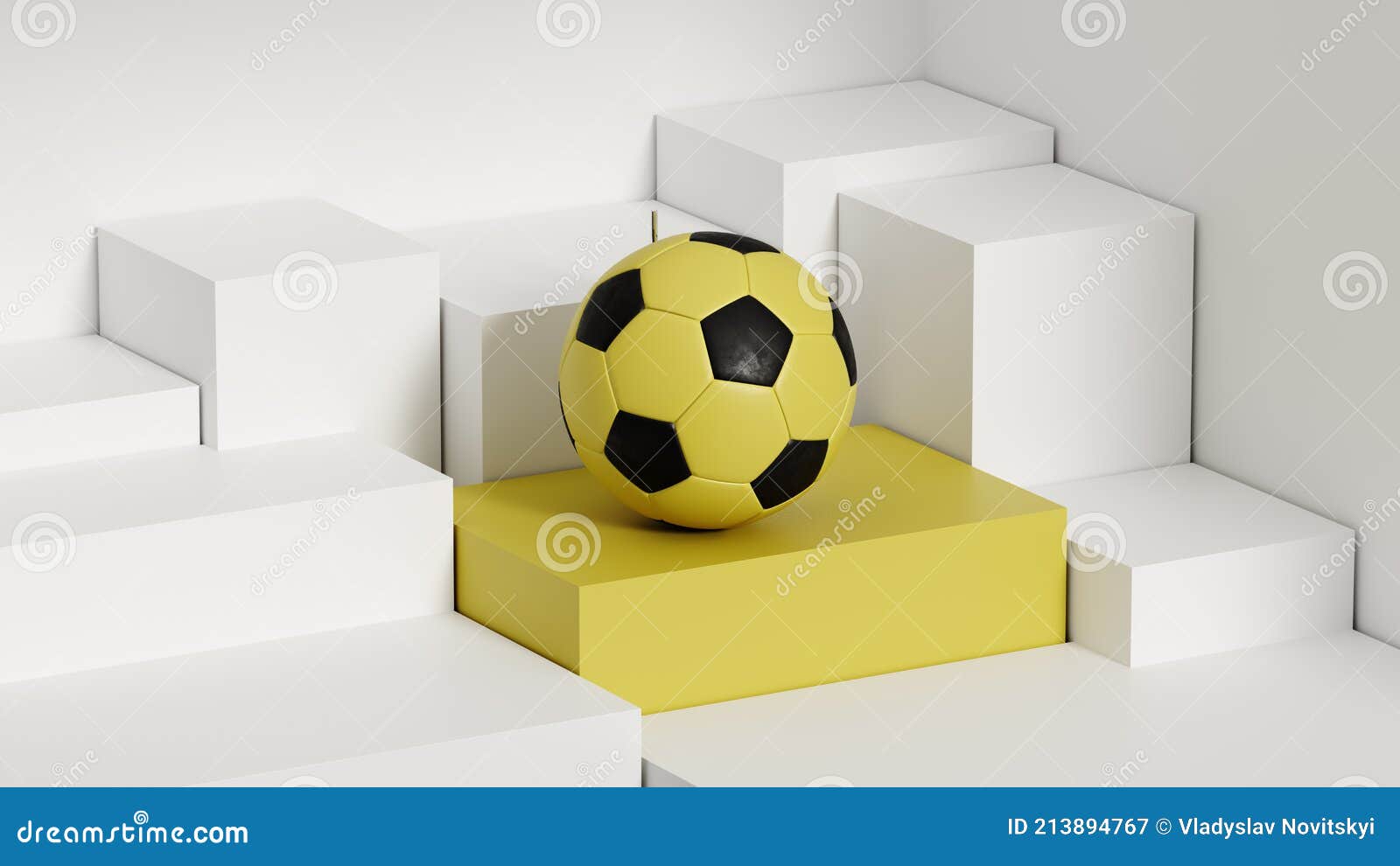Uma bola de futebol preta e amarela com listras pretas e amarelas