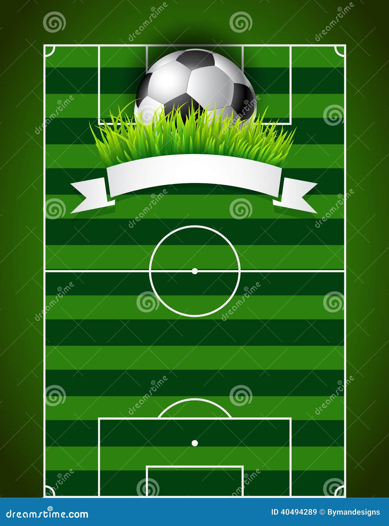 fundo abstrato na forma de um campo de futebol com uma bola e uma rede e