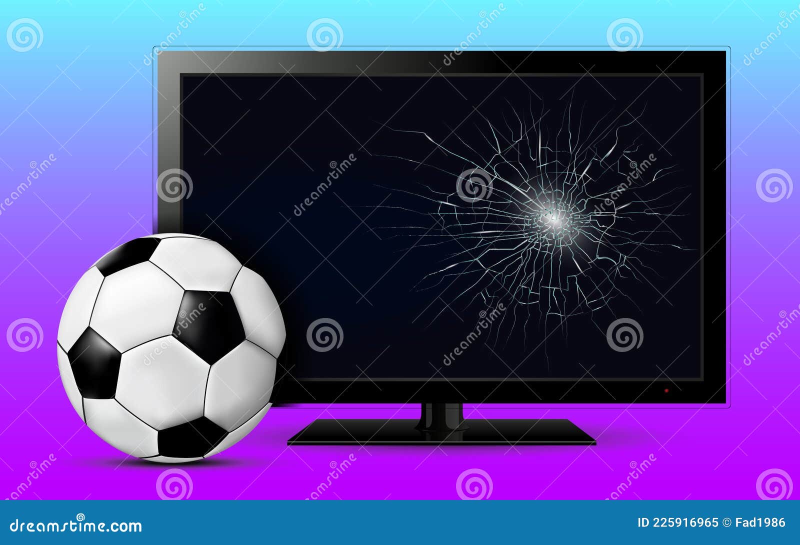 Futebol na televisão 3d ilustração stock. Ilustração de direto