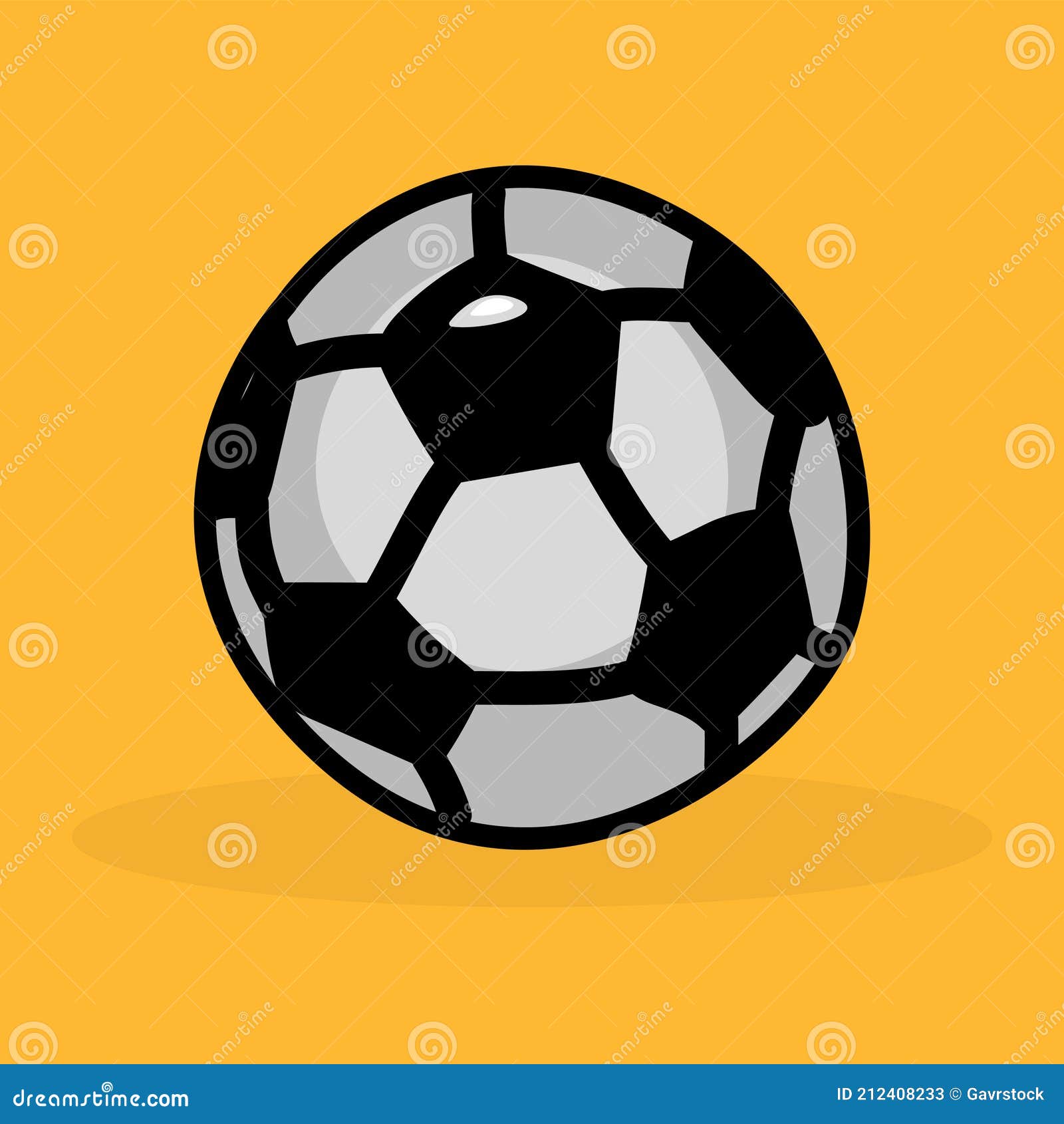 Ícone amarelo do equipamento do esporte da bola de futebol ou futebol