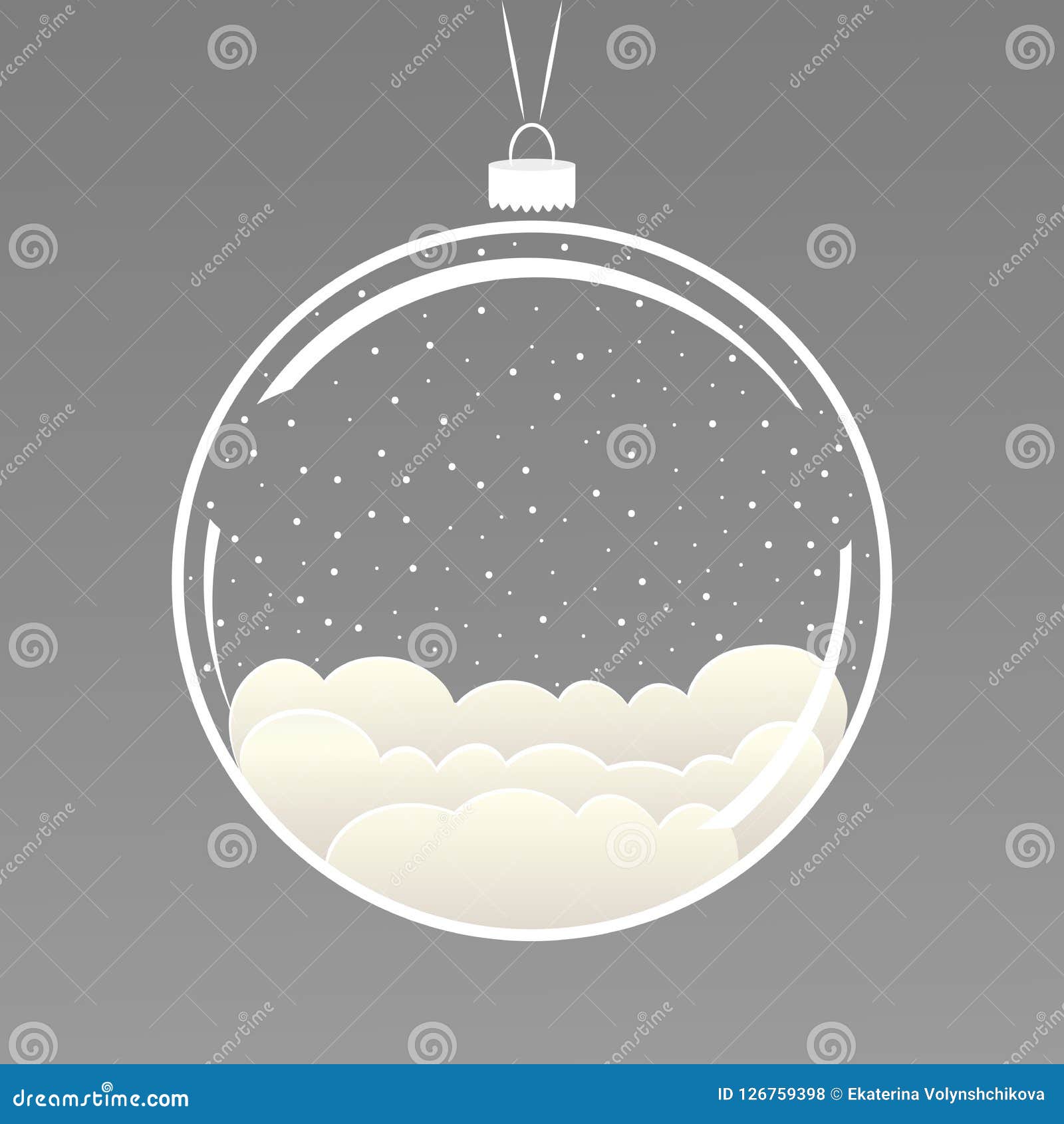 Bola Do Natal Com Nevar Transparente Bola Da árvore De Natal Com Desenhos  Animados De Papel Da Arte Da Neve Da Arte Molde Para Vo Ilustração do Vetor  - Ilustração de liso,