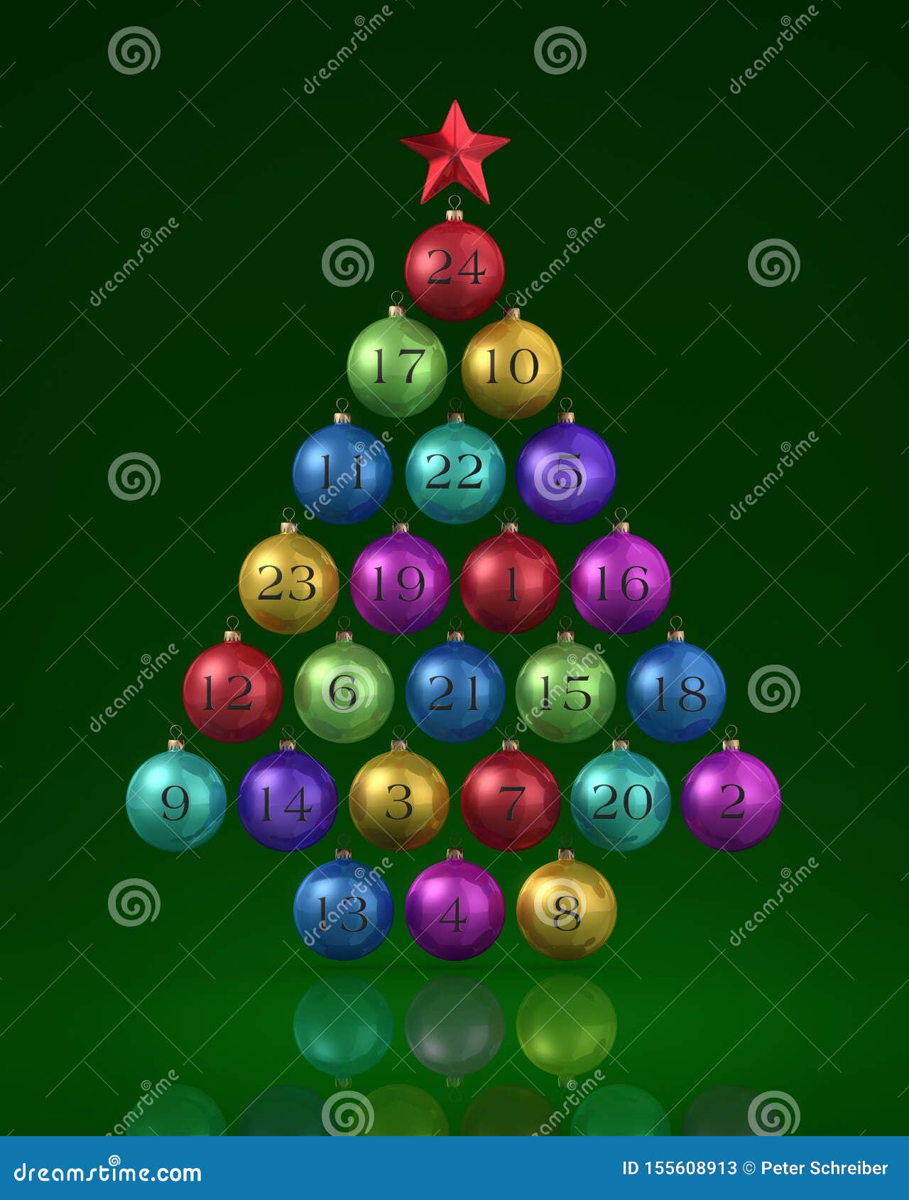 Bolas De Natal Em Forma De árvore Estilizada Ilustração Stock - Ilustração  de moda, moderno: 155608913