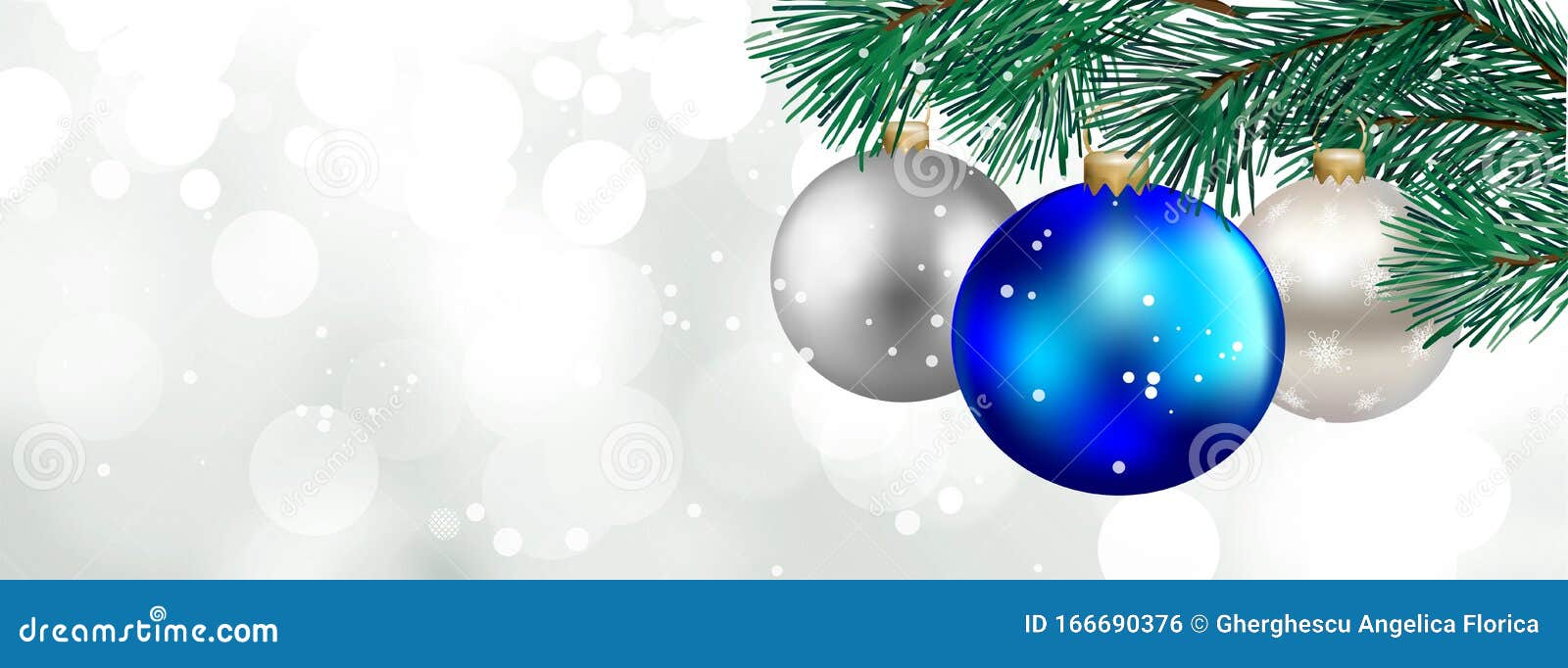 Bolas De Navidad Plateadas Y Azules - Ilustración Para Portada De Facebook - Vector Ilustración del Vector - Ilustración de negro, fondo: 166690376