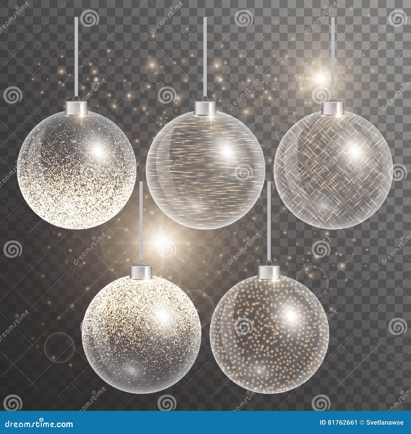 Bolas Do Natal Em Um Fundo Transparente Com Sparkles Ilustração do Vetor -  Ilustração de manchas, delicado: 81762661
