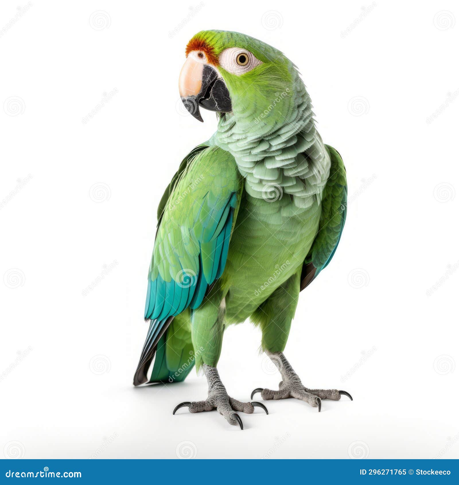 bold and beautiful: a green parrot in minimal retouching