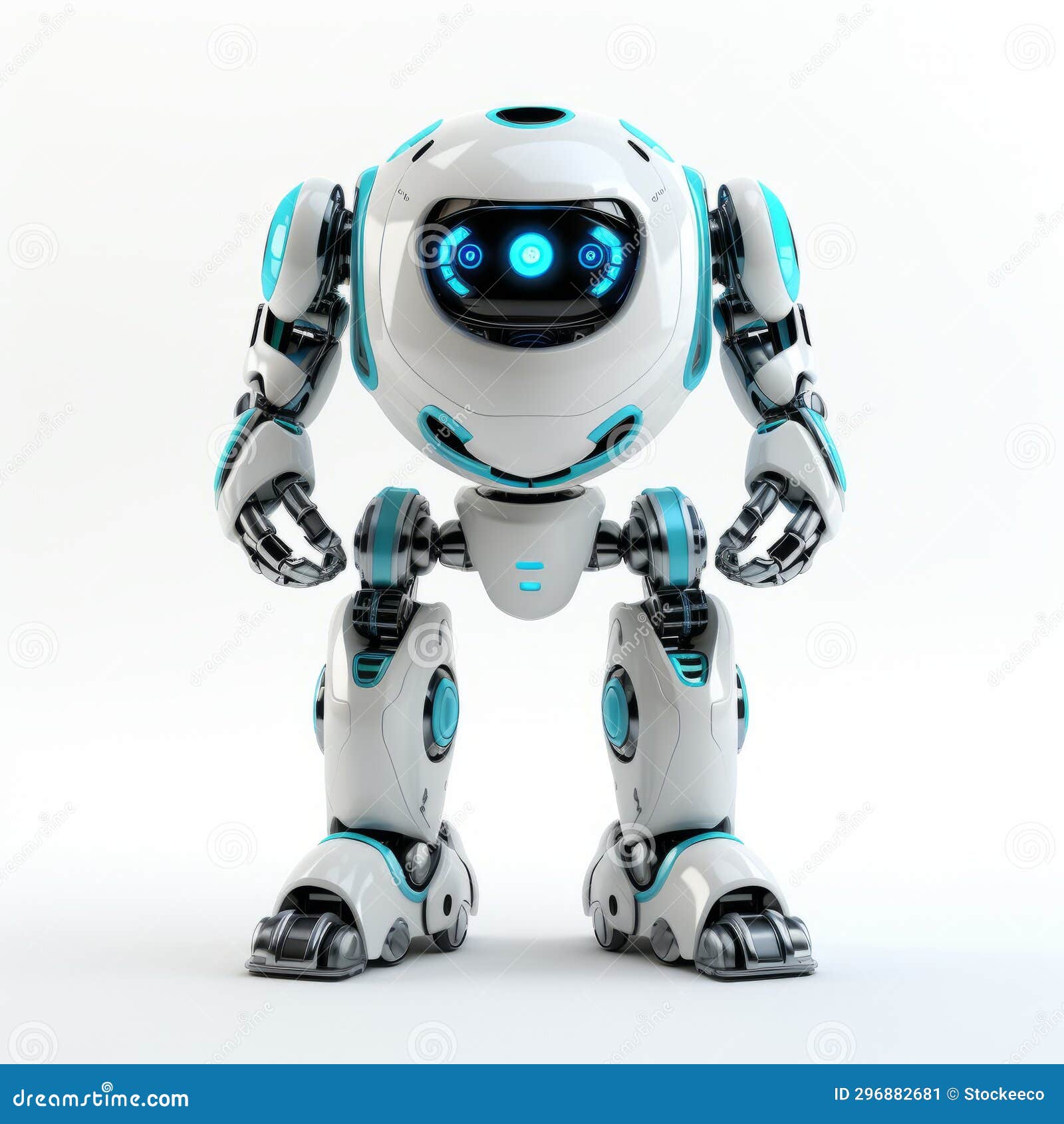 bold and busy 3d rendering of a smart autonomous robot