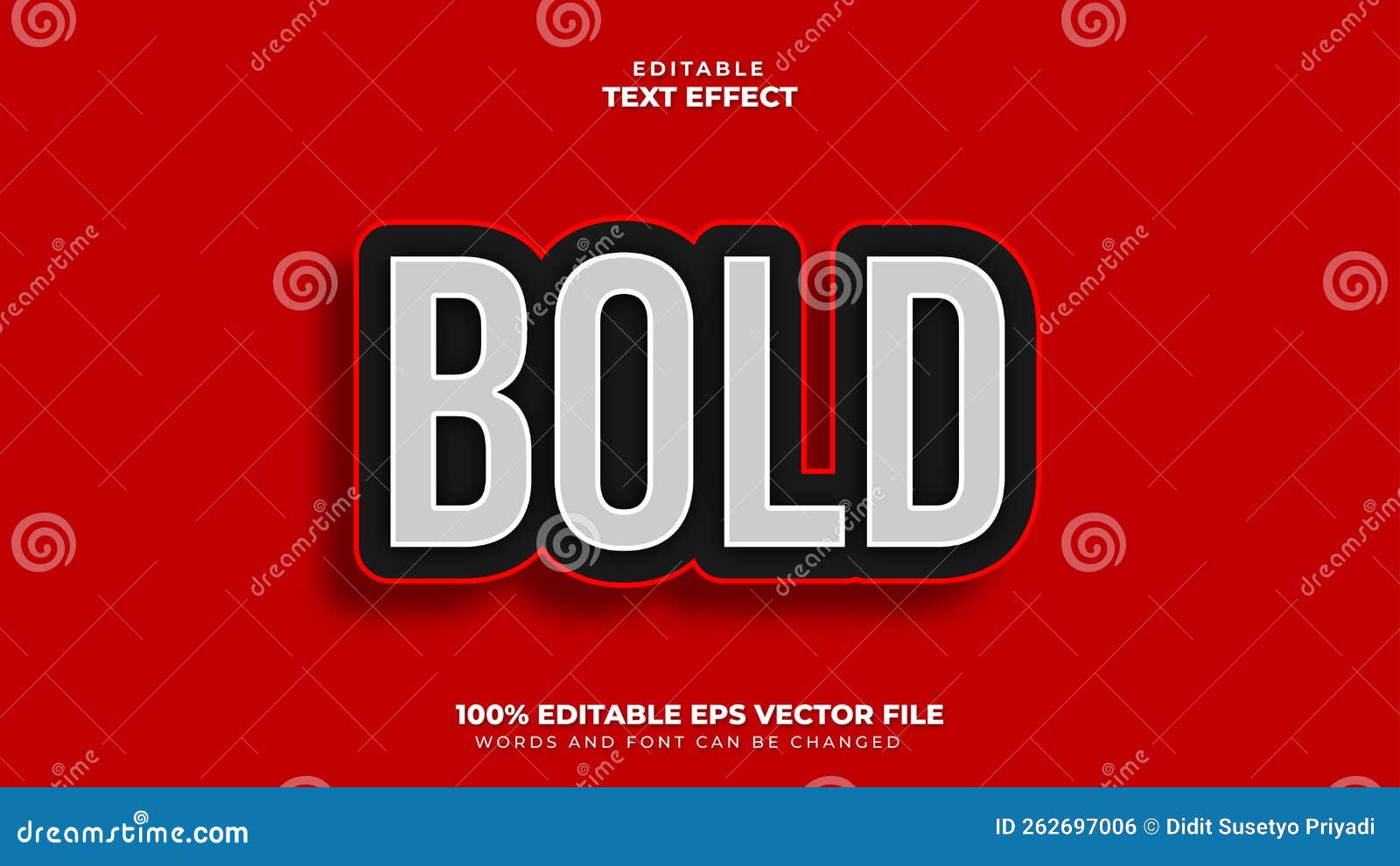 bold 3d text effect, editable text effect