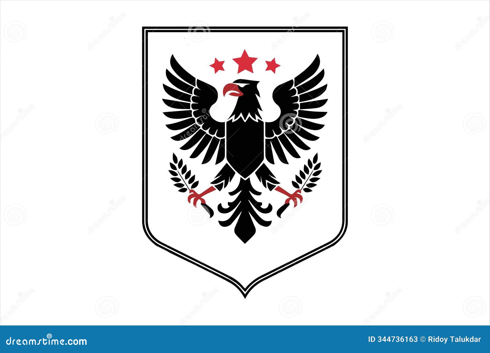 bold eagle logo hawk emblem star accented business  