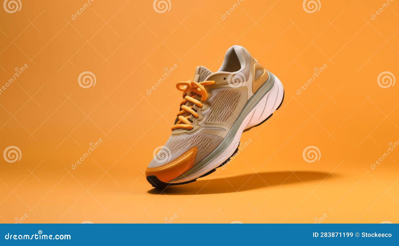 Bold and Graceful: Orange Running Shoes with Subtle Color Variations ...