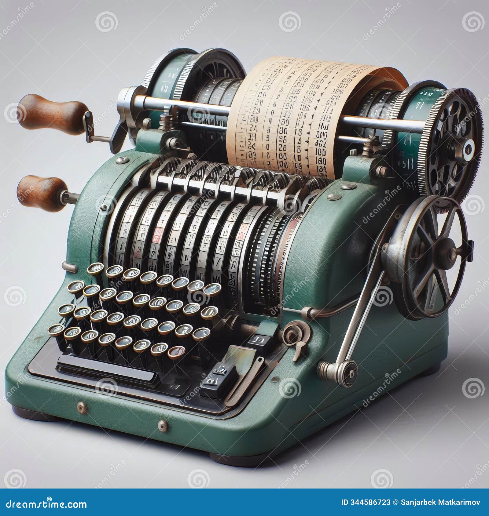 vintage adding machine a green adding machine with a large crank