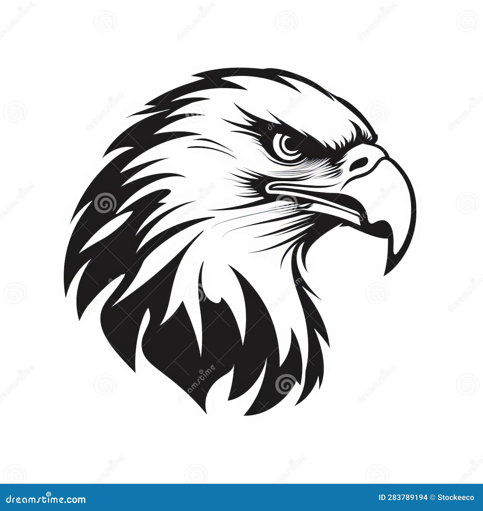 bold and patriotic eagle head icon in black and white