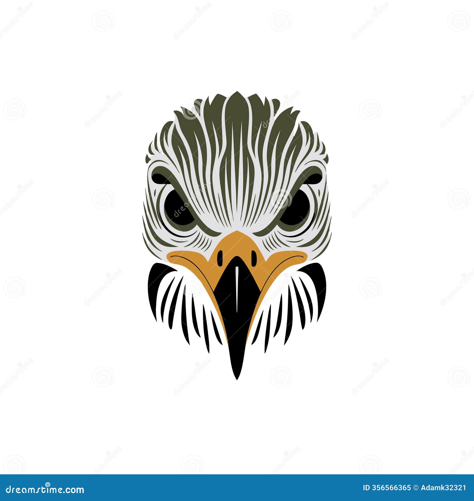 fierce eagle head  bold  art for tattoos and logos