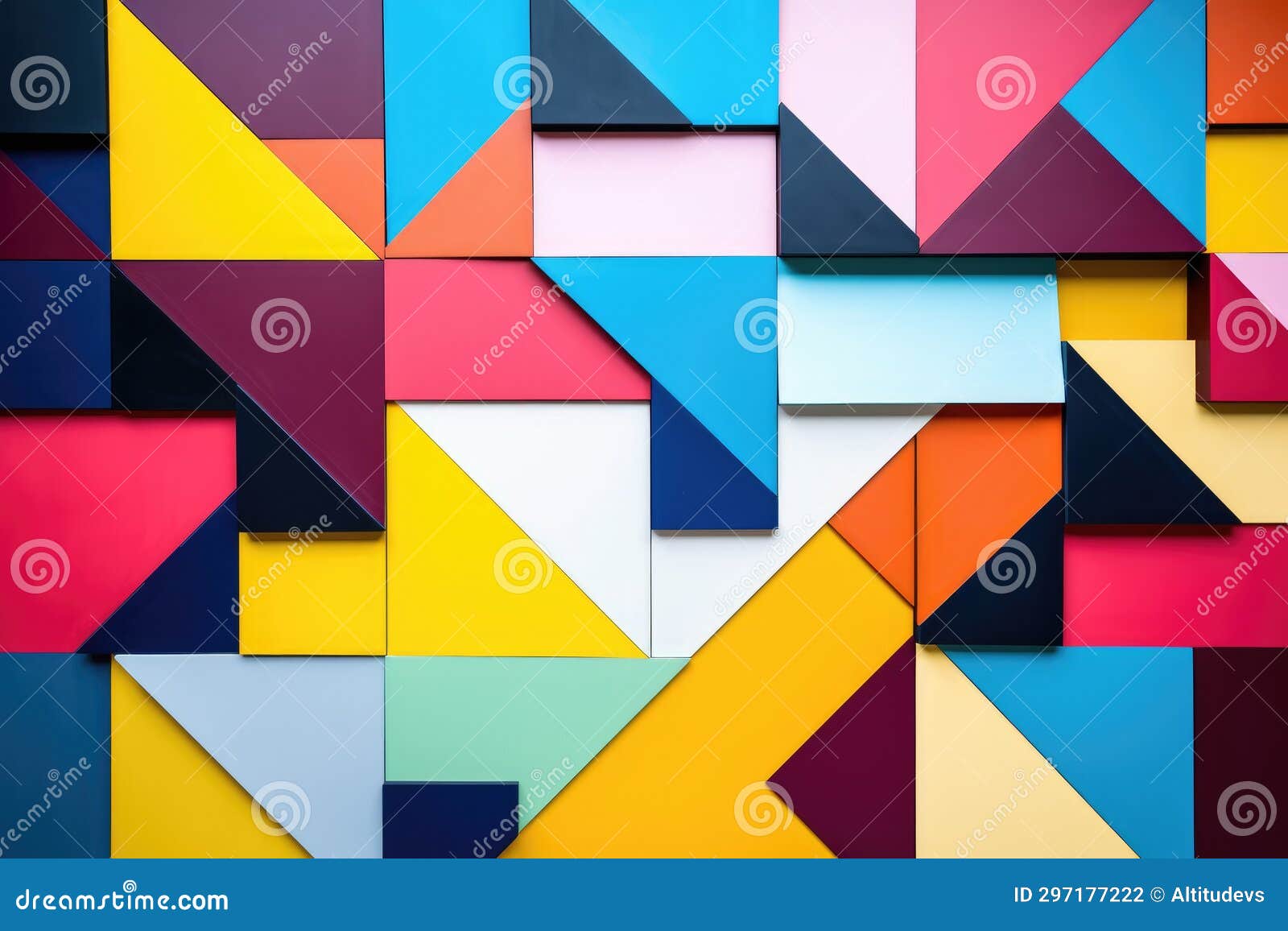 Boldly Colored Geometric Wall Artwork Stock Illustration Illustration