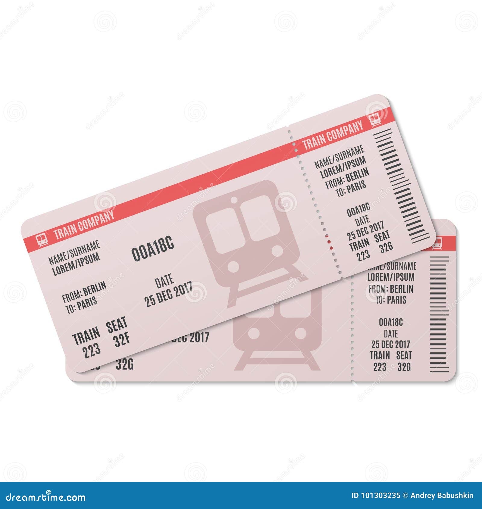 Billetes de tren ilustración del vector. Ilustración de fecha - 101303235, image size:1600x1690