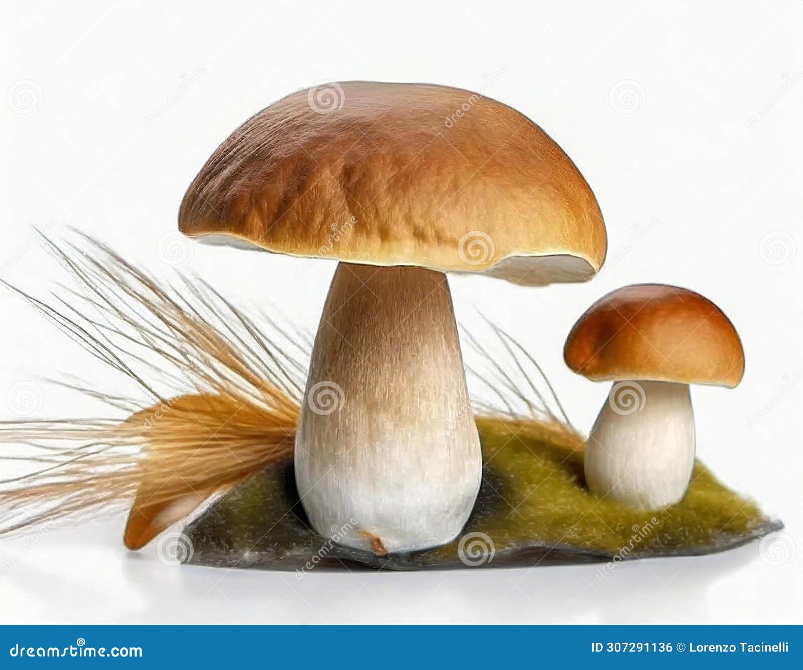 boletus edulis or penny bun mushroom on a white background. image created by artificial intelligence
