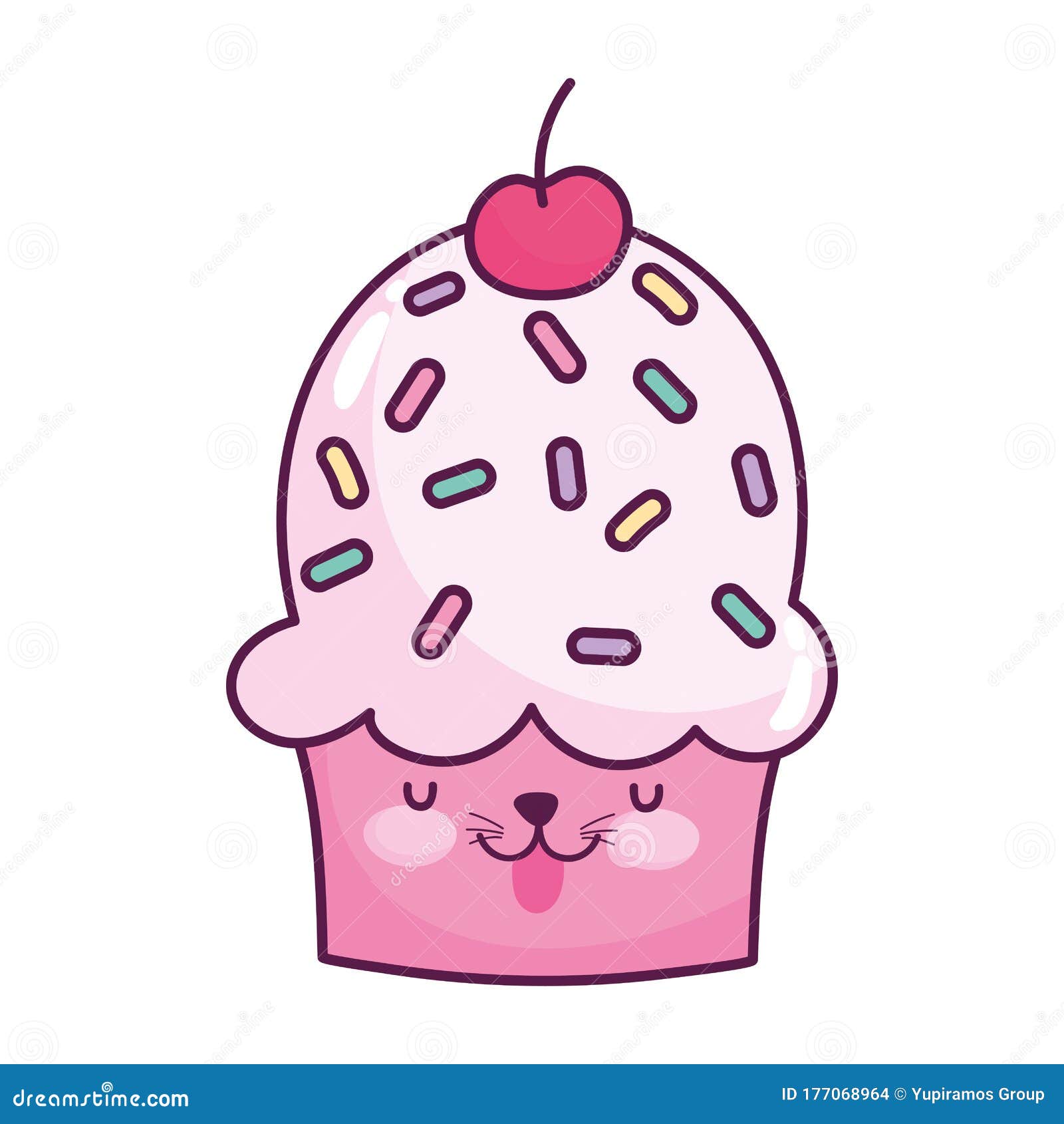 Vetores de Kawaii Colorido Padrão Perfeito De Comida Desenho