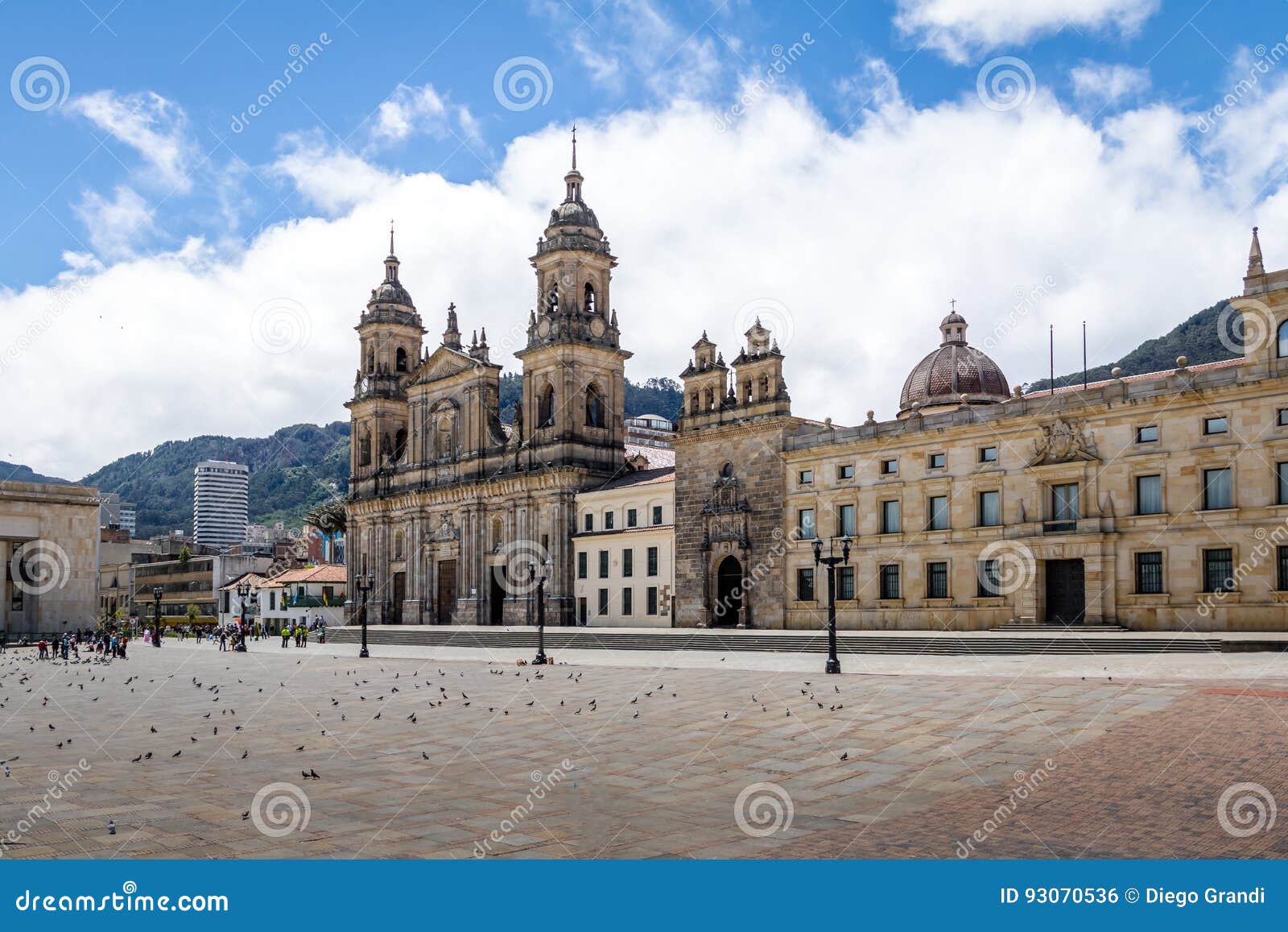 bolivar square and cathedral - bogota, colombia