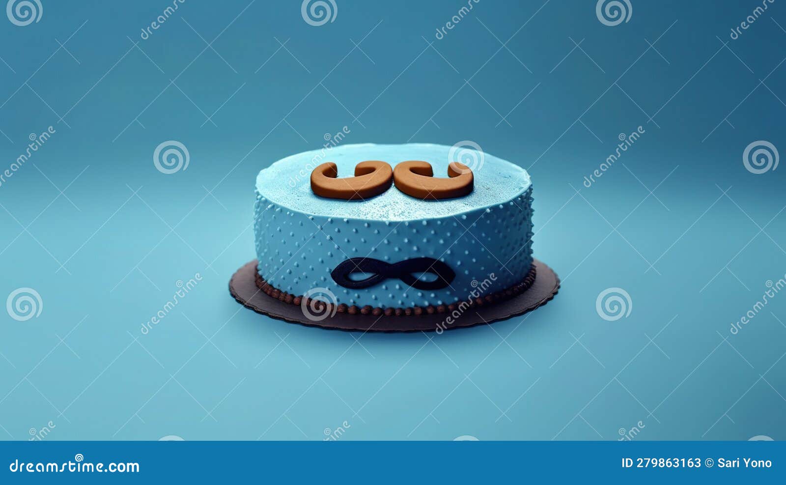 azul bolo com uma bigode. internacional masculino dia, do pai dia  celebração. generativo ai. 21984950 Foto de stock no Vecteezy